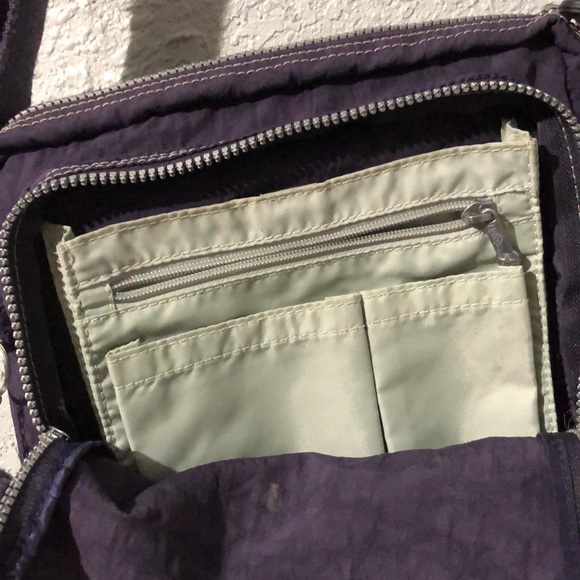 Kipling purple cross body messenger logo pockets monkey 10x11 - Picture 3 of 9